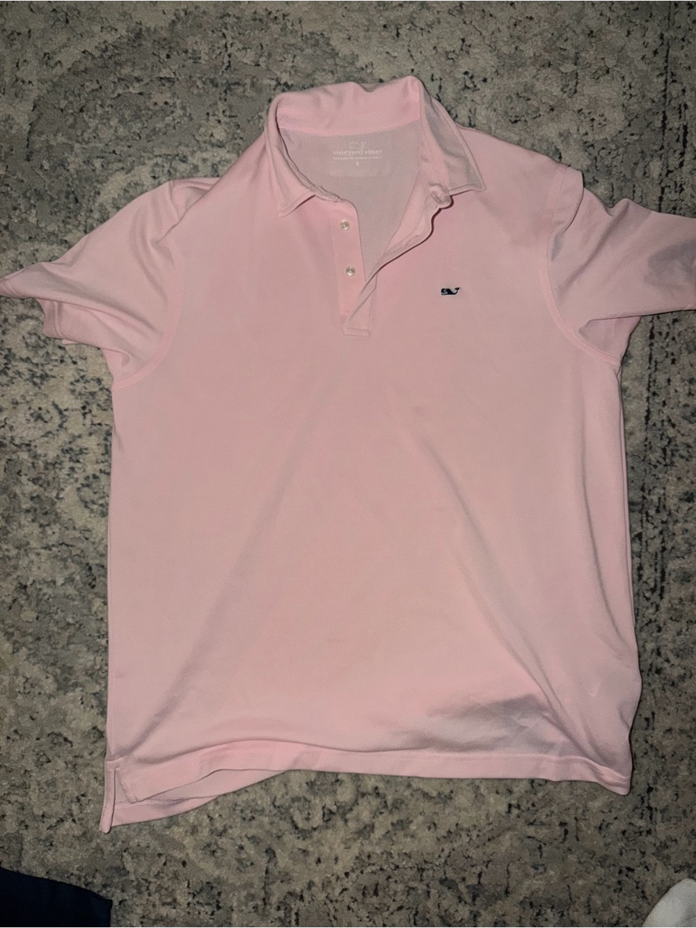Vineyard Vines Men’s Light Pink Polo with Whale Logo